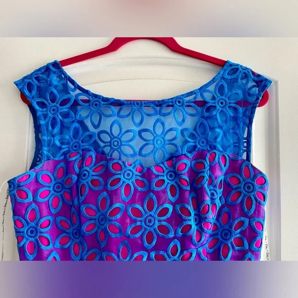 Rare!!! Lilly Pulitzer Pink/Blue/Purple Gorgeous Coctail Dress size 8 - Picture 13 of 16